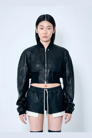Rick Owens Girdered Bomber Cropped Jacket - Femme Blousons It - 40