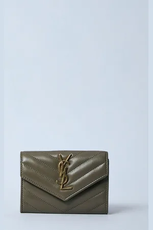 Saint Laurent Cassandre Wallet - Femme Portefeuilles & Porte-cartes Khaki One Size
