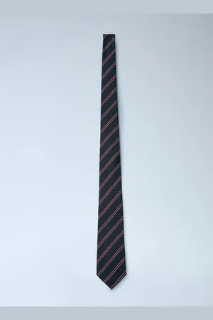 Saint Laurent Silk Stripe Tie - Femme Echarpes Burgundy S