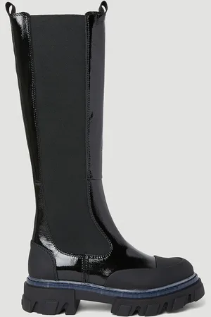 Ganni Patent Knee High Chelsea Bottes- Femme Bottines Et Bottes Eu - 40