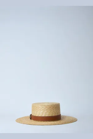 Gucci Straw Hat With Logo Plaque - Femme Chapeaux Beige M