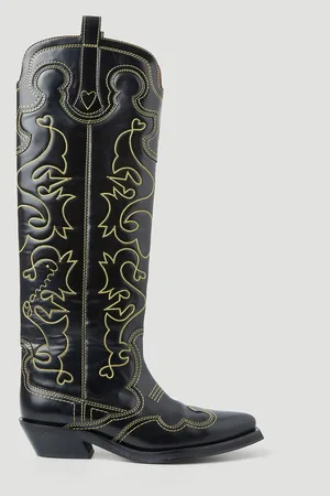 Ganni Embroidered Western Bottes- Femme Bottines Et Bottes Eu - 41