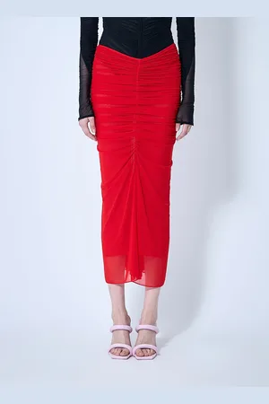 MUGLER Mesh Ruched Skirt - Femme Jupes Fr - 36