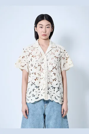 Moncler Short Sleeve Button-down Chemise- Femme Chemises It - 40