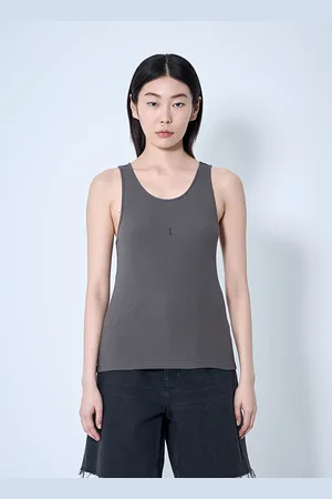 Saint Laurent Cassandre Tank Top - Femme Hauts Grey Xs