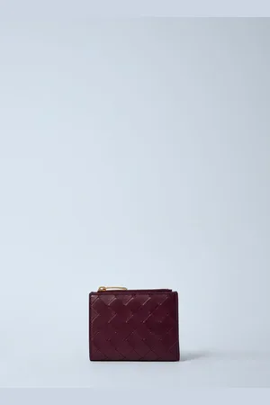 Bottega Veneta Small Intrecciato Bi-fold Wallet - Femme Portefeuilles & Porte-cartes Burgundy One Size