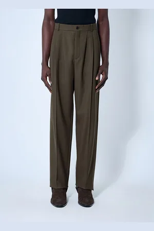 Saint Laurent Wool Tailored Pantalon - Homme Pantalons Beige Eu - 48