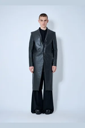 Rick Owens Leather Lido Coat - Homme Manteaux Eu - 48