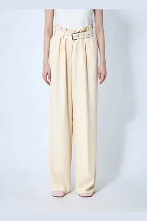 DRIES VAN NOTEN Belted Pantalon - Femme Pantalons Cream Fr - 36