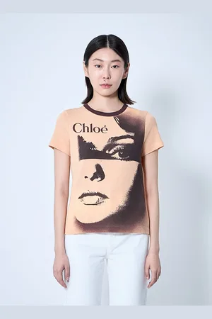 Chloé Logo Motif T-shirt - Femme T-shirts Orange L