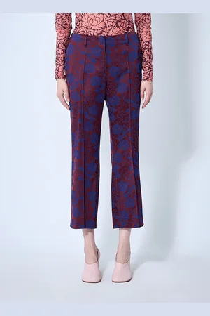 DRIES VAN NOTEN Embroidered Pantalon - Femme Pantalons Burgundy Fr - 38