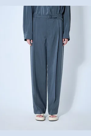 LEMAIRE Belted Pantalon - Femme Pantalons Grey Eu - 36