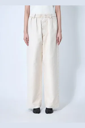 Maison Margiela Wide Leg Pantalon - Femme Jeans Beige It - 38