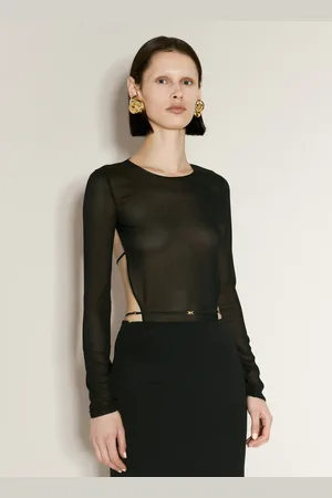 Saint Laurent Long-sleeve Georgette Bodysuit - Femme Hauts M