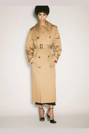 Saint Laurent Twill Trench Coat - Femme Manteaux Beige Fr - 36
