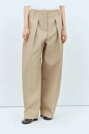 Jacquemus Pleated Pantalon - Femme Pantalons Beige Fr - 40