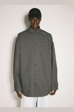 Balenciaga Checked Outerwear Chemise- Homme Chemises Grey S
