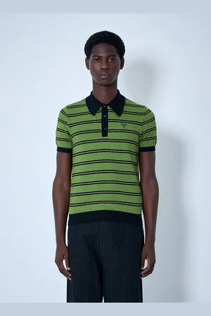 Prada Stripe Logo Motif Polo Chemise- Homme Polos Eu - 48