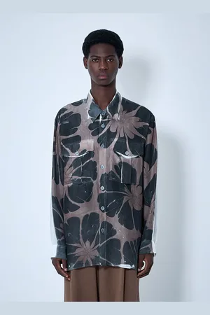 DRIES VAN NOTEN Floral Silk Chemise- Homme Chemises M
