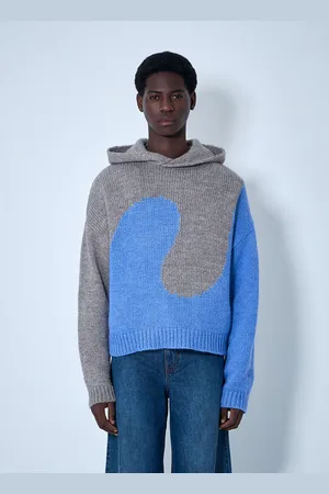 ERL Bicolor Swirl Knit Hooded Sweater - Homme Sweatshirts L