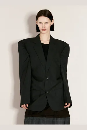 Balenciaga Cut-away Boxy Blazer - Femme Blazers Grey 1