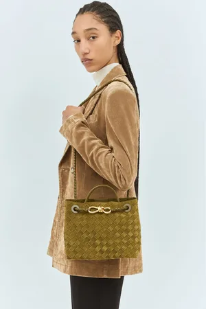 Bottega Veneta Small Andiamo Suede Sac à main- Femme Sacs À Main Green One Size