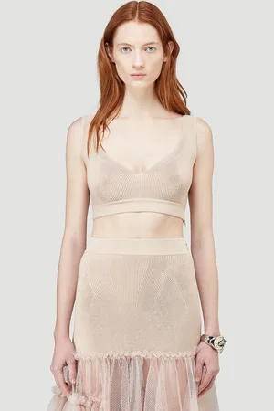 Alexander McQueen Crop Rib Top - Femme Hauts S