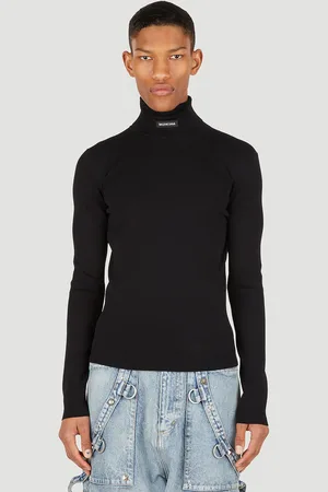 Balenciaga Logo Motif Turtleneck Sweater - Homme Hauts S