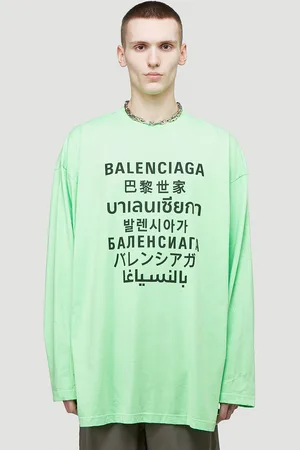 Balenciaga Logo Motif T-shirt - Homme Hauts Green M
