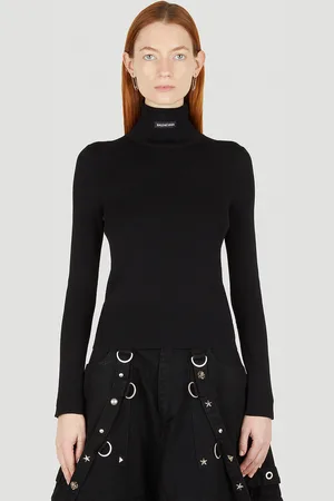 Balenciaga Logo Motif Turtleneck Sweater - Femme Hauts L