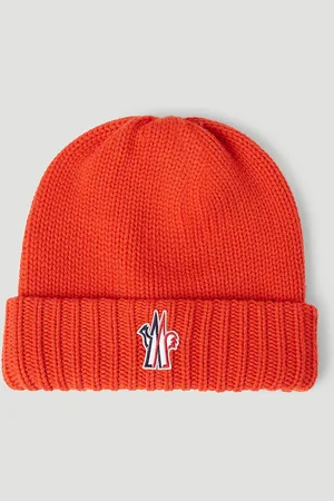Moncler Logo Patch Beanie Hat - Homme Chapeaux One Size