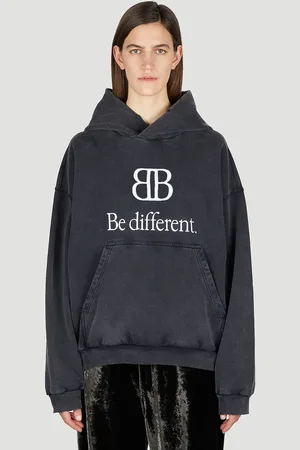 Balenciaga Logo Motif Hooded Sweatshirt - Femme Sweatshirts Xs