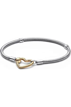 PANDORA Bracelet Maille Serpent Fermoir C?ur Moments en Métal doré à l