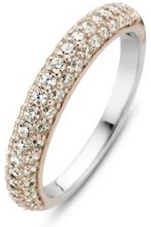 Ti Sento Bague 12105ZR - Argent Anneau Pavé Doré Rose Femme