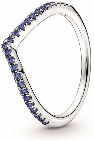 PANDORA Bague argent Chevron Bleue Timeless