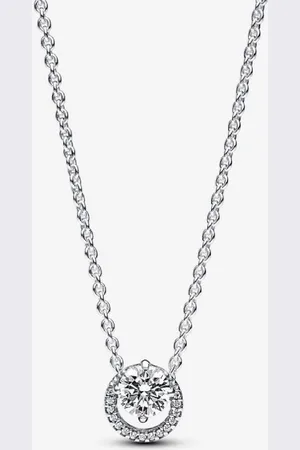 PANDORA Collier femme en argent sterling avec zircons transparents Timeless
