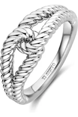 Ti Sento Bague - 12323SI Rhodié Liens Effet Corde
