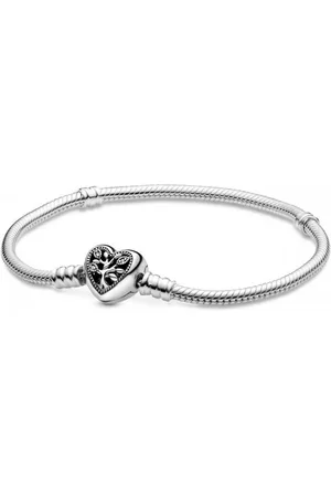 PANDORA Bracelet argent Maille Serpent Fermoir C?ur Arbre de Vie Fête des mères