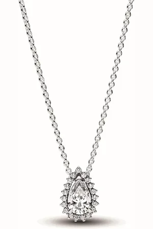 PANDORA Collier Halo Poire Scintillant en 925/1000 - Timeless