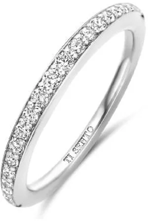 Ti Sento Bague - 12317ZI Rhodié Et Oxydes De Zirconium Sertie Rail