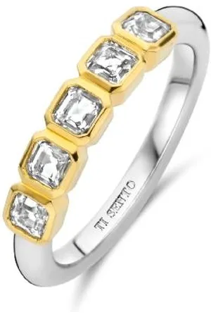 Ti Sento Bague - 12327ZY Argent Et Oxydes De Zirconium Carrés Serti Rail
