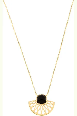 Kosma Paris Collier et pendentif Kosma Mia BNS08175-ONXBK - Métal Jaune & Onyx Noir Femme