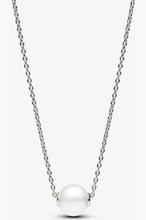 PANDORA Collier femme argent avec perle blanche et zircon Timeless