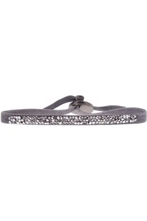Les Interchangeables Bracelet Tissu Gris Cristaux Swarovski A37084