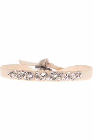 Les Interchangeables Bracelet Tissu Beige Cristaux Swarovski A34565