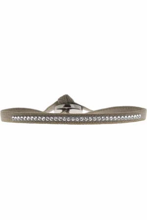 Les Interchangeables Bracelet Tissu Marron Cristaux Swarovski A36394