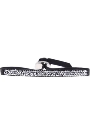 Les Interchangeables Bracelet Tissu Noir Cristaux Swarovski A37032