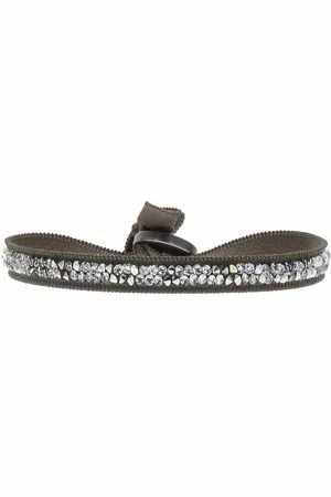 Les Interchangeables Bracelet Tissu Marron Cristaux Swarovski A24932