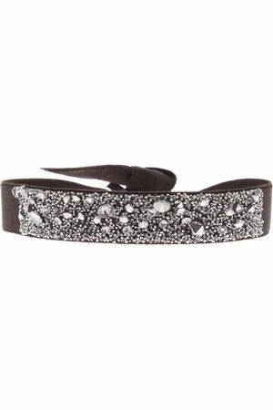 Les Interchangeables Bracelet Tissu Marron Cristaux Swarovski A39573