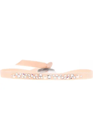 Les Interchangeables Bracelet Tissu Rose Cristaux Swarovski A41162
